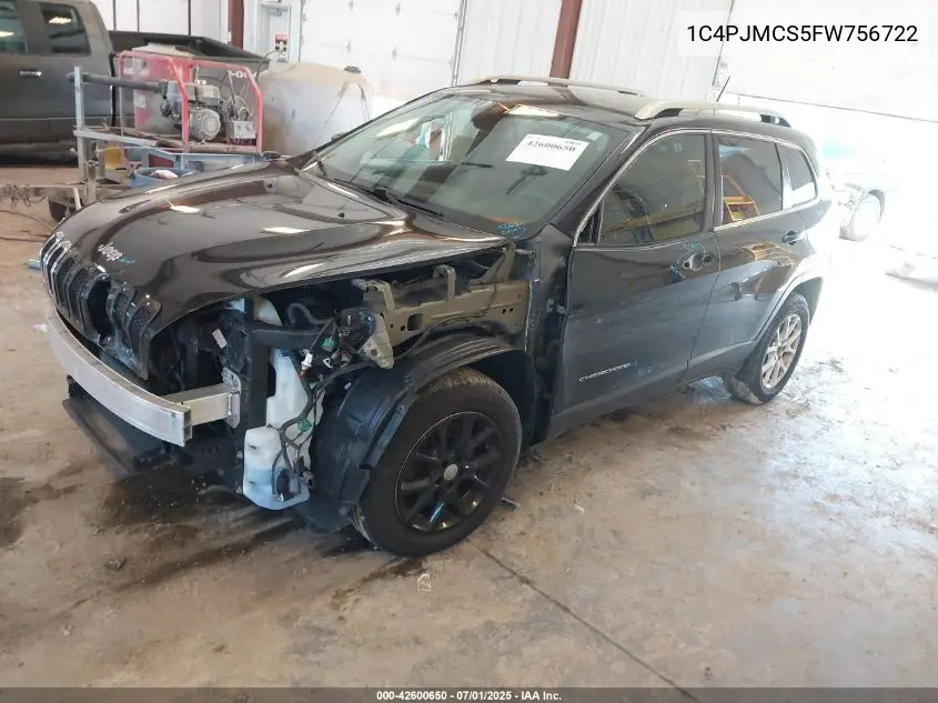 2015 Jeep Cherokee Latitude VIN: 1C4PJMCS5FW756722 Lot: 42600650