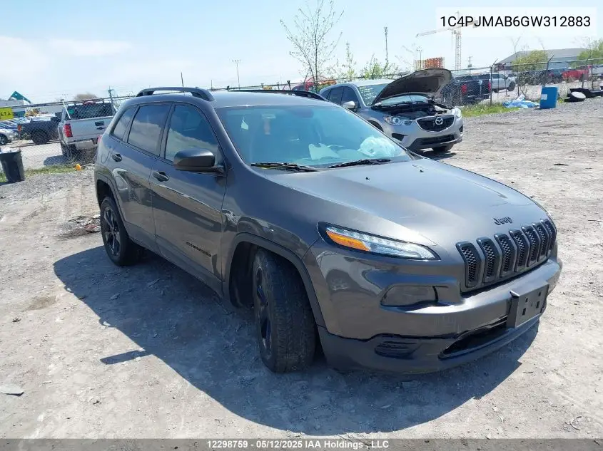 2016 Jeep Cherokee Sport VIN: 1C4PJMAB6GW312883 Lot: 12298759