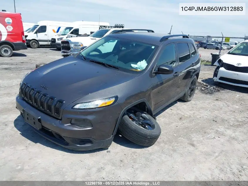 2016 Jeep Cherokee Sport VIN: 1C4PJMAB6GW312883 Lot: 12298759