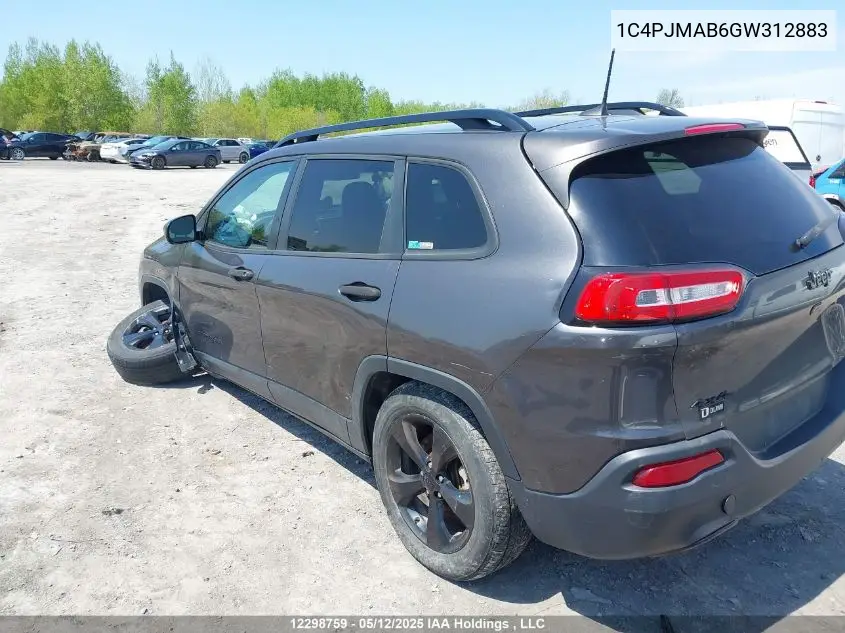 2016 Jeep Cherokee Sport VIN: 1C4PJMAB6GW312883 Lot: 12298759