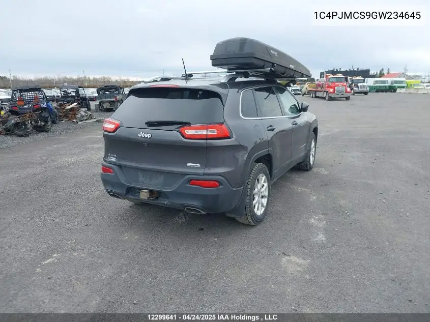 2016 Jeep Cherokee North VIN: 1C4PJMCS9GW234645 Lot: 12299641X