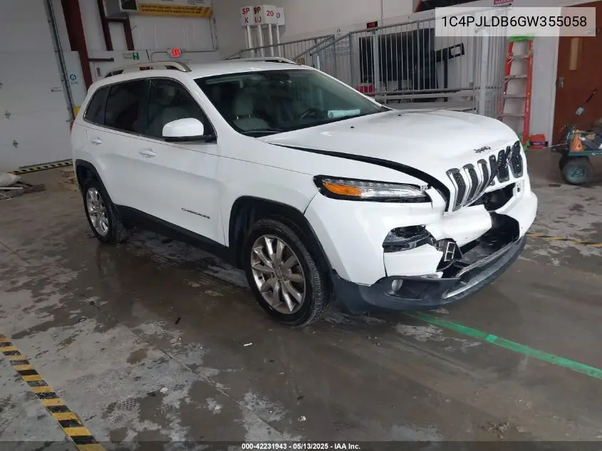 2016 Jeep Cherokee Limited VIN: 1C4PJLDB6GW355058 Lot: 42231943