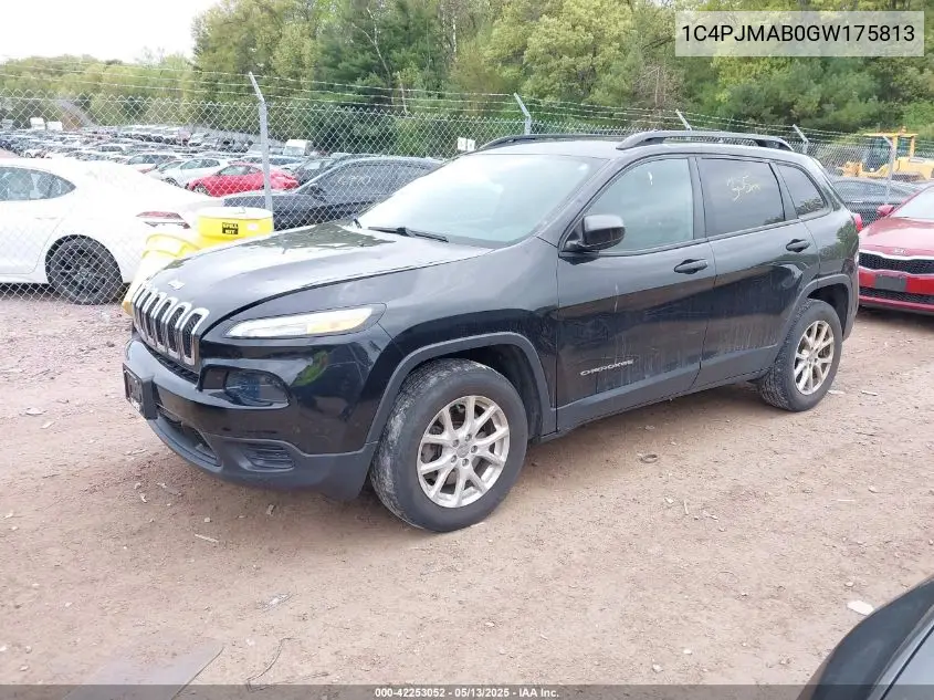 2016 Jeep Cherokee Sport VIN: 1C4PJMAB0GW175813 Lot: 42253052