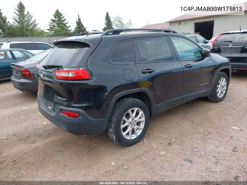 2016 Jeep Cherokee Sport VIN: 1C4PJMAB0GW175813 Lot: 42253052
