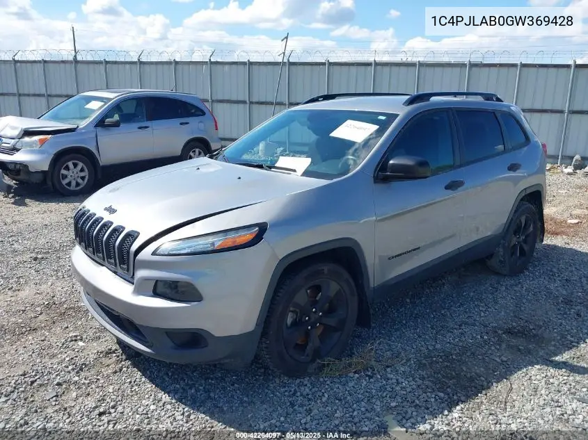 2016 Jeep Cherokee Altitude VIN: 1C4PJLAB0GW369428 Lot: 42264097