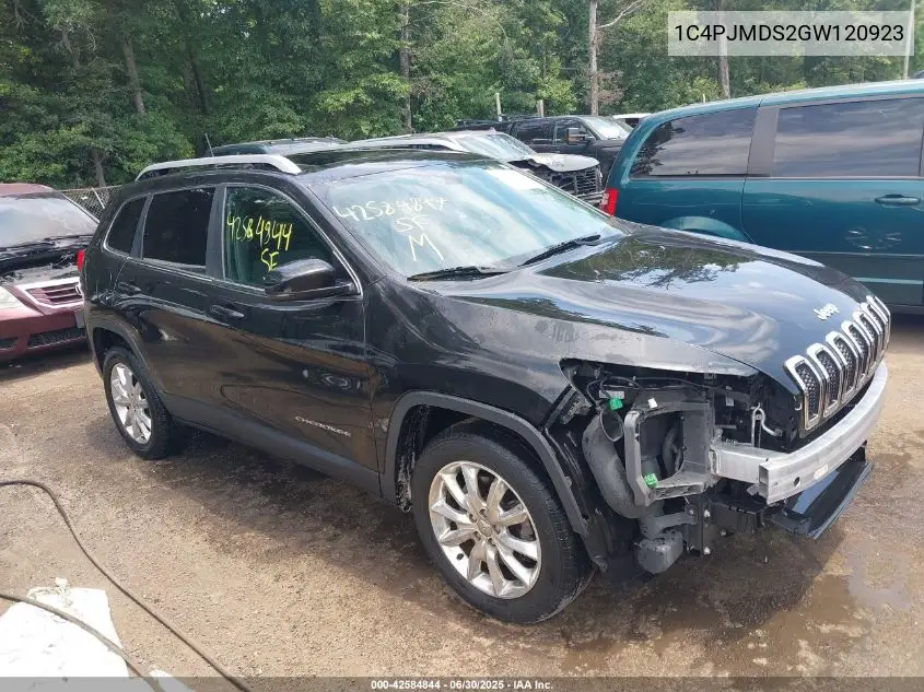 2016 Jeep Cherokee Limited VIN: 1C4PJMDS2GW120923 Lot: 42584844