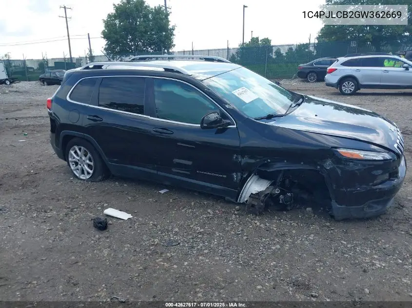 2016 Jeep Cherokee Latitude VIN: 1C4PJLCB2GW362669 Lot: 42627617