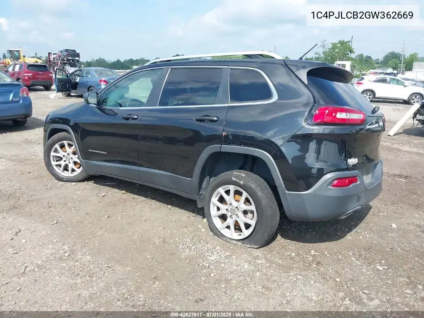 2016 Jeep Cherokee Latitude VIN: 1C4PJLCB2GW362669 Lot: 42627617