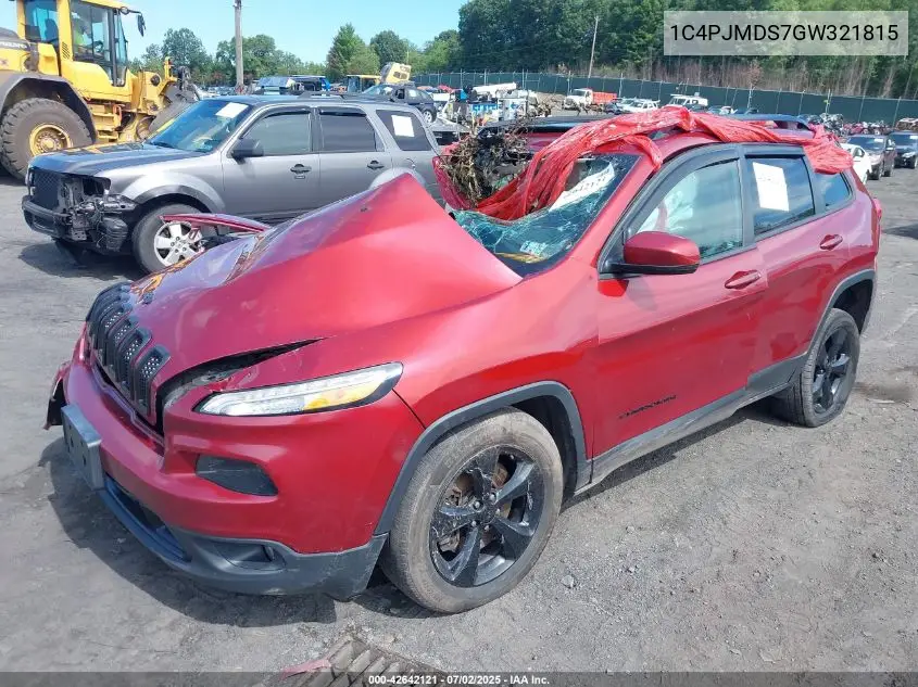 2016 Jeep Cherokee High Altitude VIN: 1C4PJMDS7GW321815 Lot: 42642121