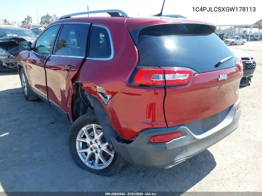 2016 Jeep Cherokee Latitude VIN: 1C4PJLCSXGW178113 Lot: 42643544