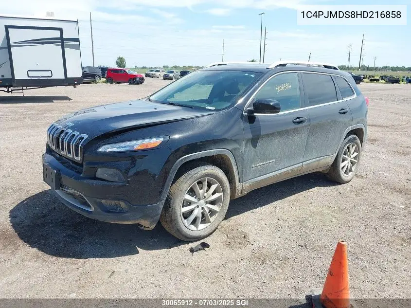 2017 Jeep Cherokee Limited VIN: 1C4PJMDS8HD216858 Lot: 30065912