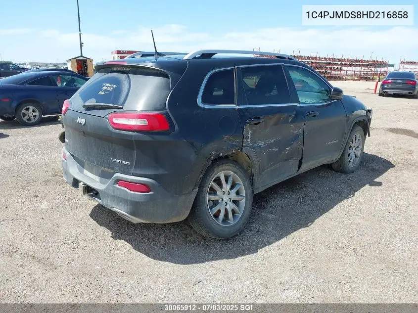 2017 Jeep Cherokee Limited VIN: 1C4PJMDS8HD216858 Lot: 30065912