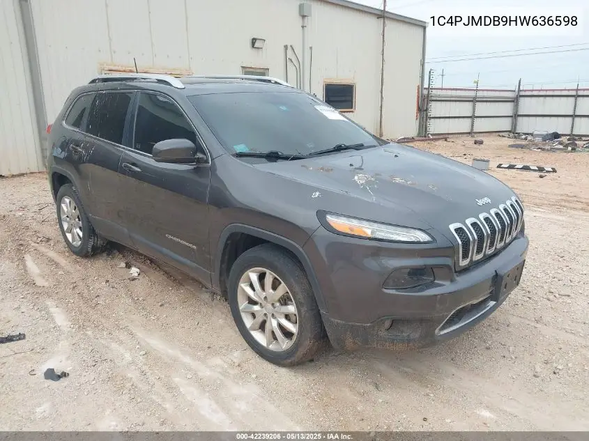 2017 Jeep Cherokee Limited 4X4 VIN: 1C4PJMDB9HW636598 Lot: 42239206