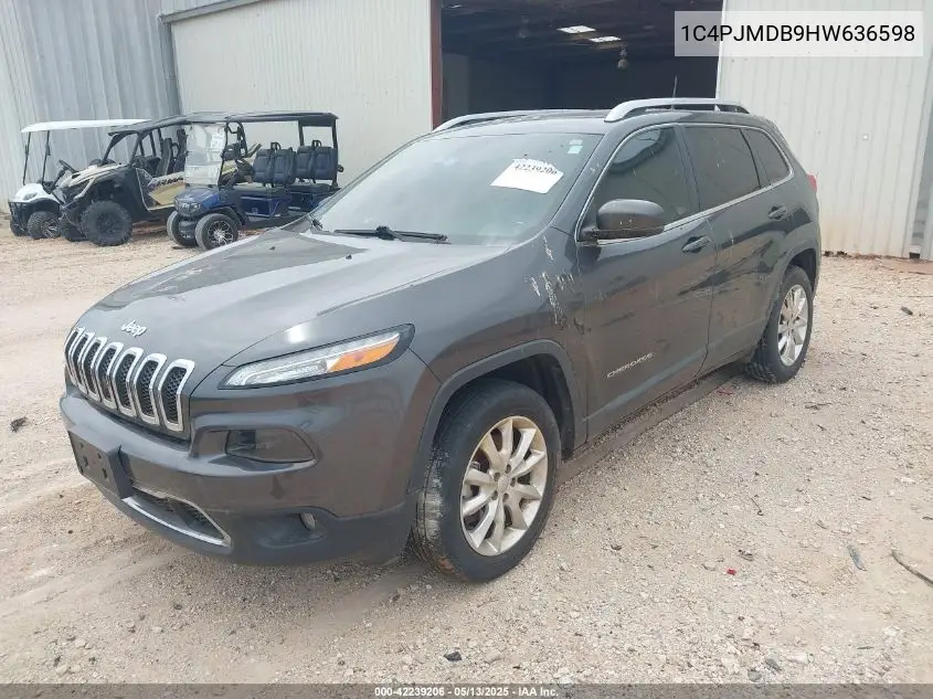 2017 Jeep Cherokee Limited 4X4 VIN: 1C4PJMDB9HW636598 Lot: 42239206
