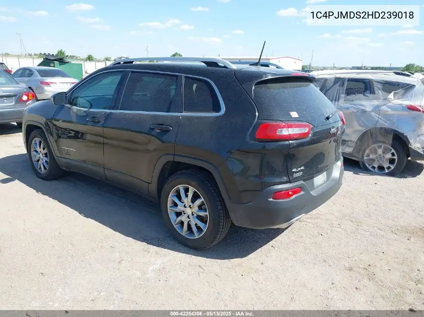 2017 Jeep Cherokee Limited 4X4 VIN: 1C4PJMDS2HD239018 Lot: 42254356