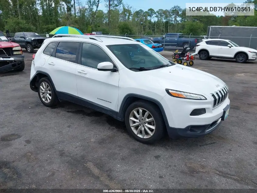 2017 Jeep Cherokee Limited Fwd VIN: 1C4PJLDB7HW610561 Lot: 42629863