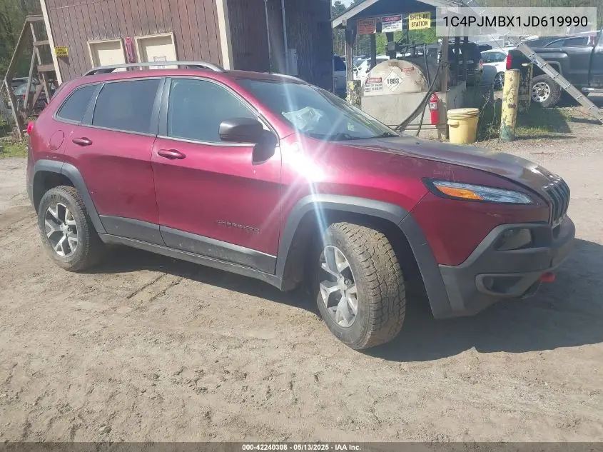 2018 Jeep Cherokee Trailhawk 4X4 VIN: 1C4PJMBX1JD619990 Lot: 42240308