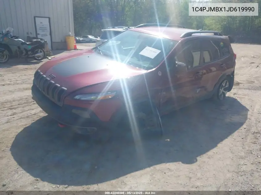 2018 Jeep Cherokee Trailhawk 4X4 VIN: 1C4PJMBX1JD619990 Lot: 42240308