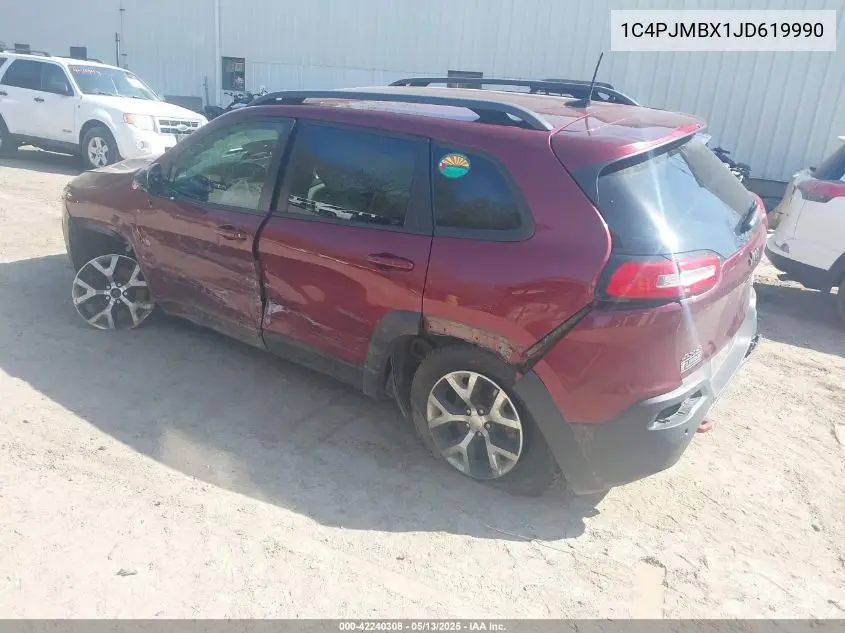 2018 Jeep Cherokee Trailhawk 4X4 VIN: 1C4PJMBX1JD619990 Lot: 42240308