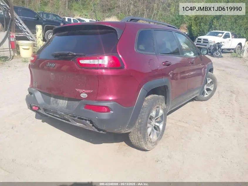 2018 Jeep Cherokee Trailhawk 4X4 VIN: 1C4PJMBX1JD619990 Lot: 42240308