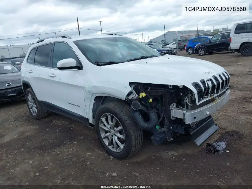 2018 Jeep Cherokee Limited 4X4 VIN: 1C4PJMDX4JD578560 Lot: 42242623