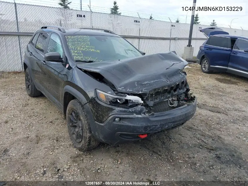 2019 Jeep Cherokee Trailhawk VIN: 1C4PJMBN6KD153229 Lot: 12087657