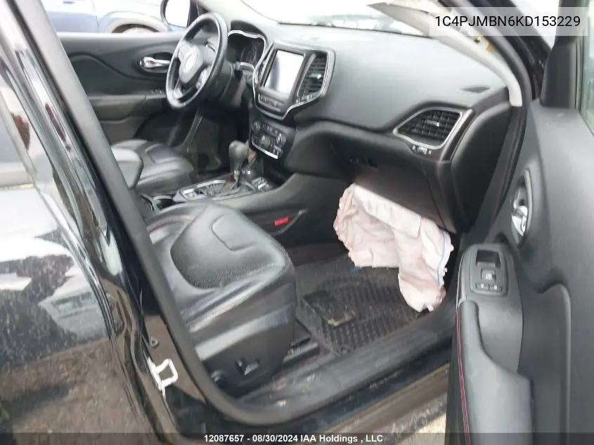 2019 Jeep Cherokee Trailhawk VIN: 1C4PJMBN6KD153229 Lot: 12087657