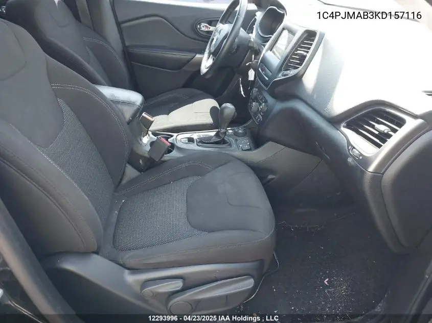 2019 Jeep Cherokee VIN: 1C4PJMAB3KD157116 Lot: 12293996
