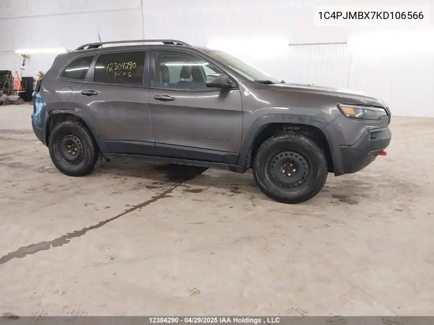 2019 Jeep Cherokee Trailhawk VIN: 1C4PJMBX7KD106566 Lot: 12304290