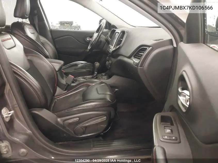 2019 Jeep Cherokee Trailhawk VIN: 1C4PJMBX7KD106566 Lot: 12304290
