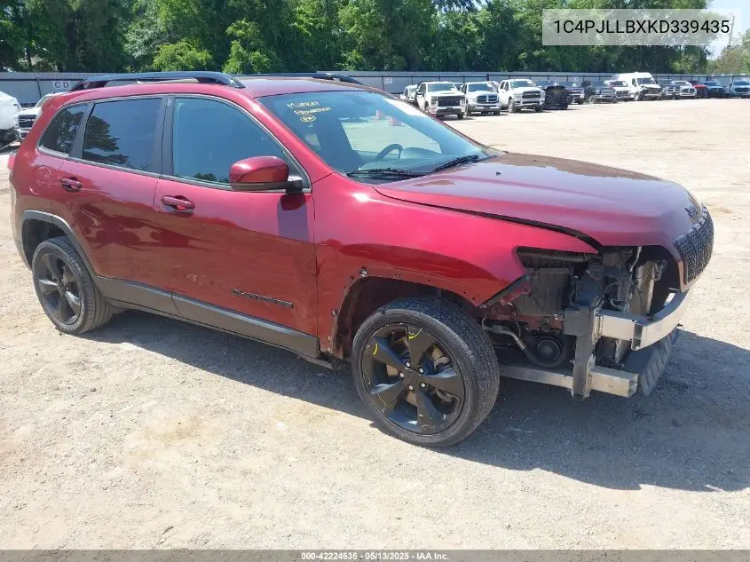 2019 Jeep Cherokee Altitude Fwd VIN: 1C4PJLLBXKD339435 Lot: 42224535