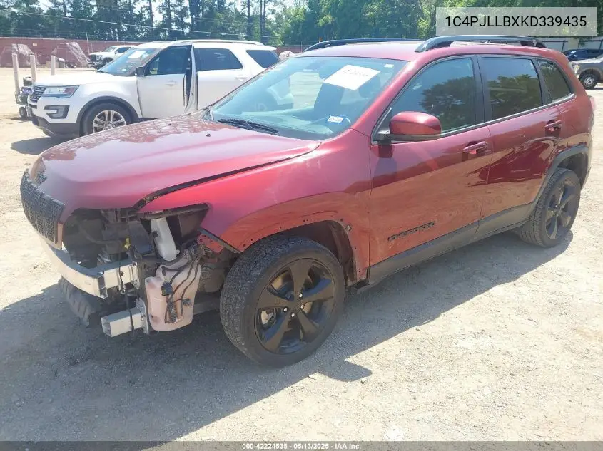 2019 Jeep Cherokee Altitude Fwd VIN: 1C4PJLLBXKD339435 Lot: 42224535