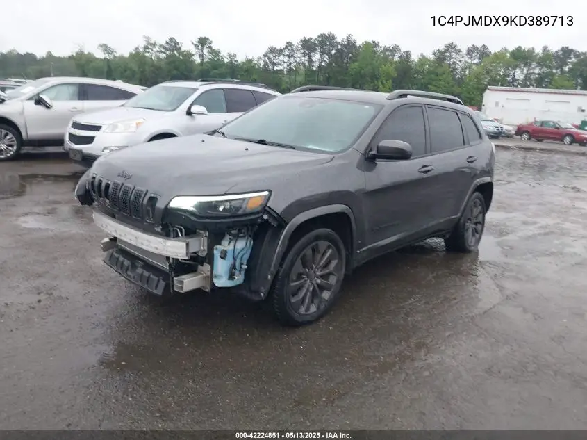 2019 Jeep Cherokee High Altitude 4X4 VIN: 1C4PJMDX9KD389713 Lot: 42224851