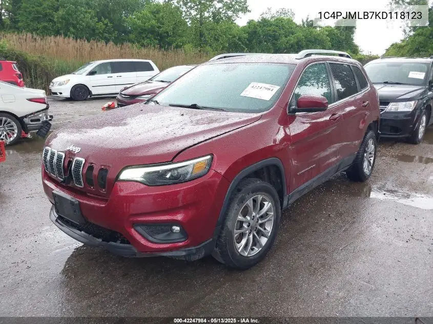 2019 Jeep Cherokee Latitude Plus 4X4 VIN: 1C4PJMLB7KD118123 Lot: 42247984