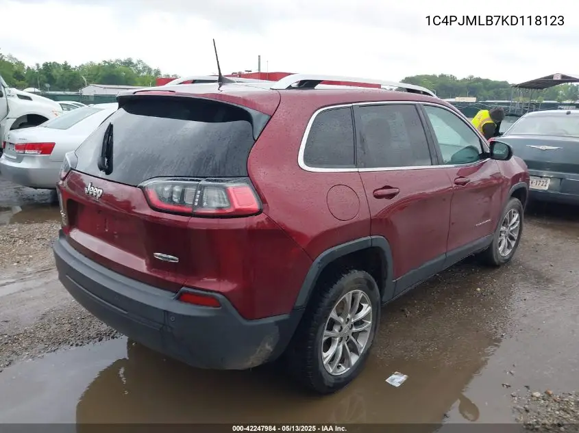 2019 Jeep Cherokee Latitude Plus 4X4 VIN: 1C4PJMLB7KD118123 Lot: 42247984