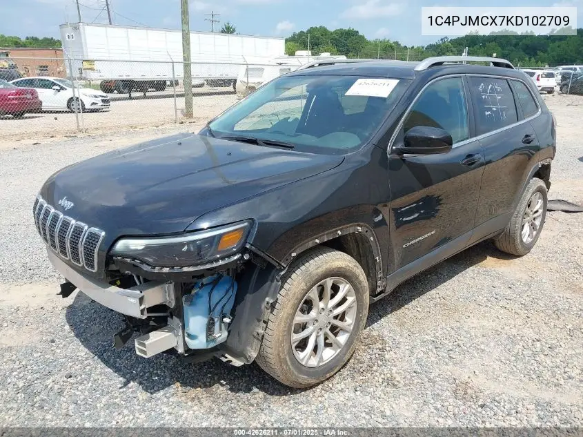 2019 Jeep Cherokee Latitude 4X4 VIN: 1C4PJMCX7KD102709 Lot: 42626211