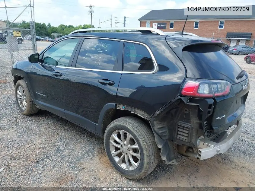 2019 Jeep Cherokee Latitude 4X4 VIN: 1C4PJMCX7KD102709 Lot: 42626211
