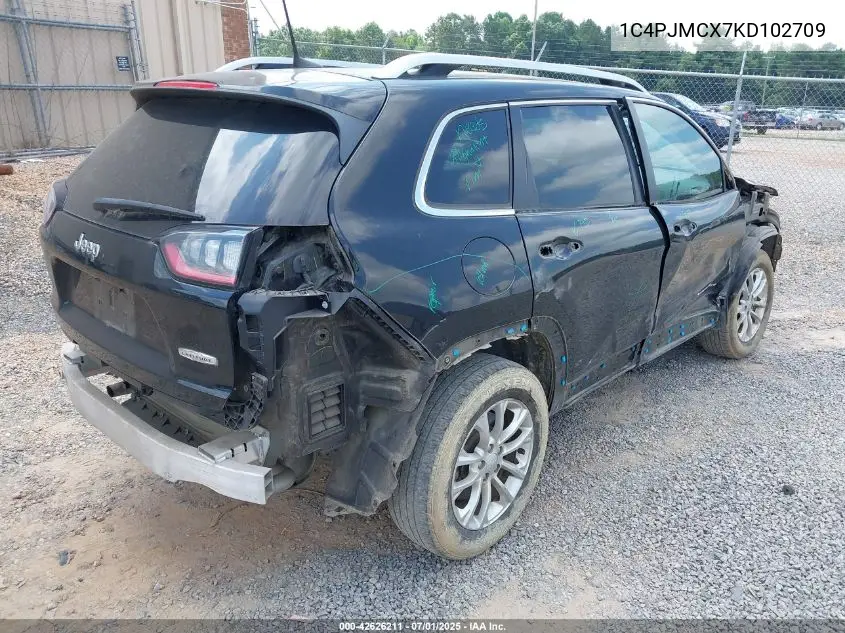 2019 Jeep Cherokee Latitude 4X4 VIN: 1C4PJMCX7KD102709 Lot: 42626211