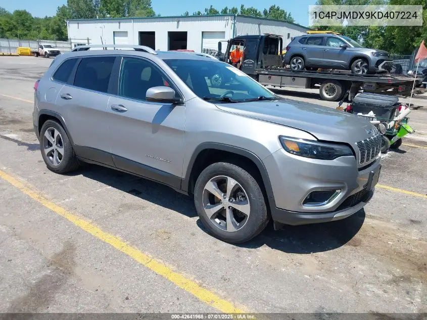 2019 Jeep Cherokee Limited 4X4 VIN: 1C4PJMDX9KD407224 Lot: 42641968