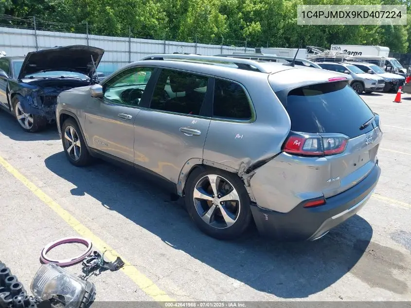 2019 Jeep Cherokee Limited 4X4 VIN: 1C4PJMDX9KD407224 Lot: 42641968