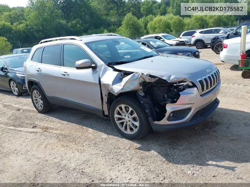 2019 Jeep Cherokee Latitude Fwd VIN: 1C4PJLCB2KD175582 Lot: 42805832