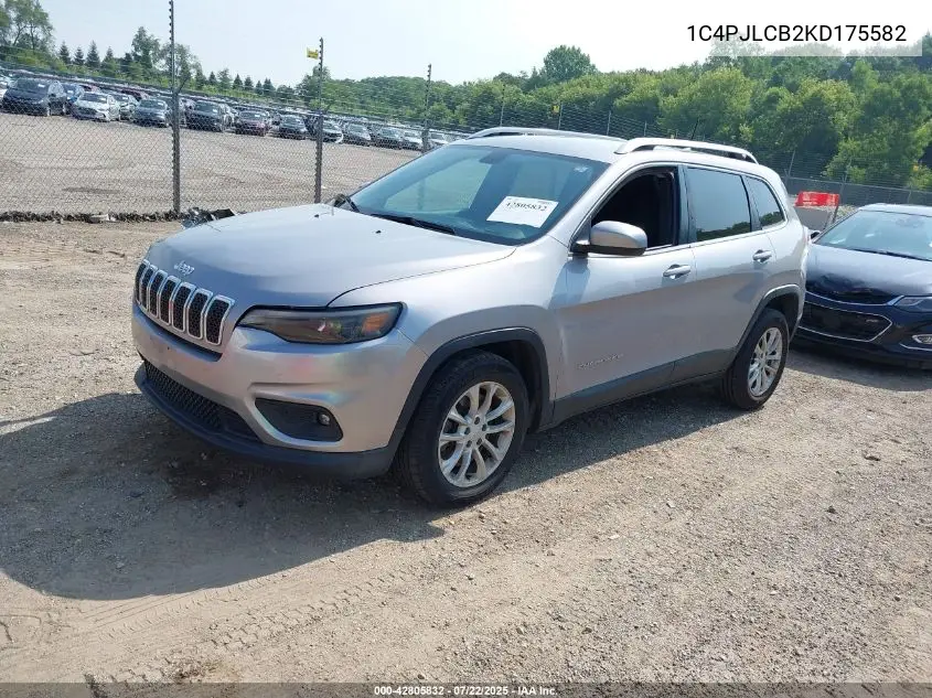 2019 Jeep Cherokee Latitude Fwd VIN: 1C4PJLCB2KD175582 Lot: 42805832