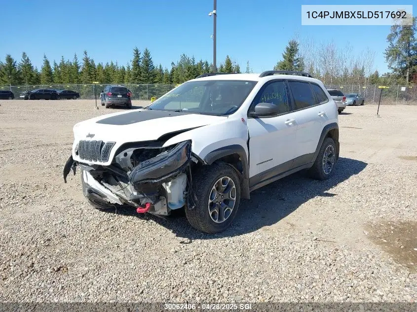 2020 Jeep Cherokee Trailhawk VIN: 1C4PJMBX5LD517692 Lot: 30062406
