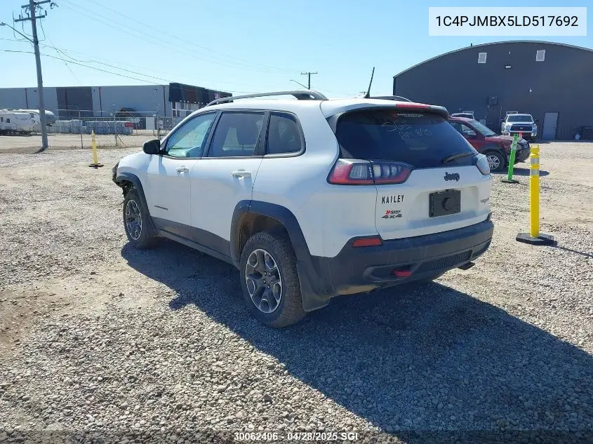2020 Jeep Cherokee Trailhawk VIN: 1C4PJMBX5LD517692 Lot: 30062406