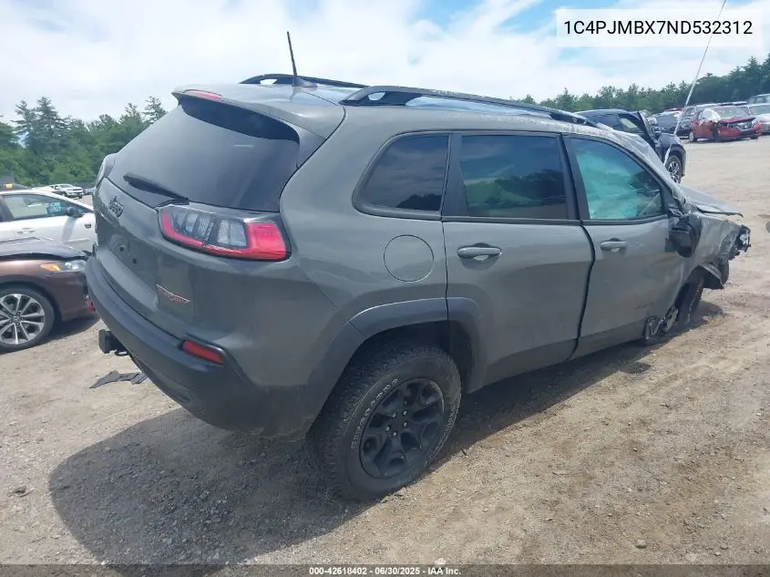 2022 Jeep Cherokee Trailhawk 4X4 VIN: 1C4PJMBX7ND532312 Lot: 42618402