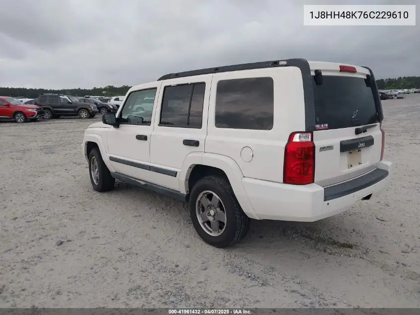 2006 Jeep Commander VIN: 1J8HH48K76C229610 Lot: 41961432