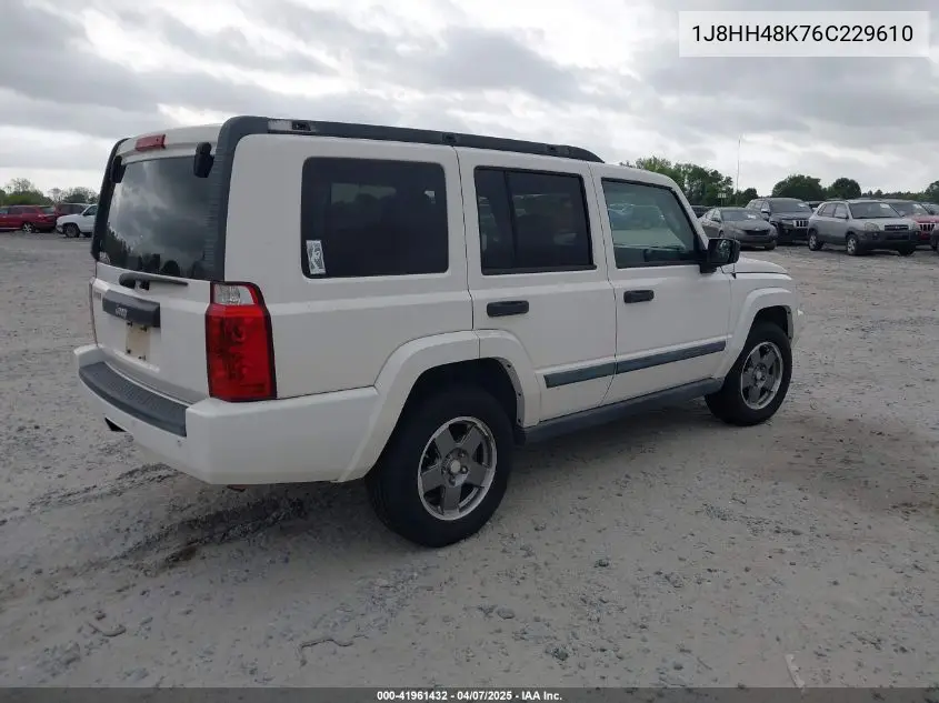 2006 Jeep Commander VIN: 1J8HH48K76C229610 Lot: 41961432