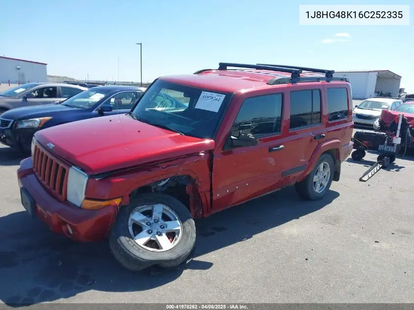 2006 Jeep Commander VIN: 1J8HG48K16C252335 Lot: 41978262