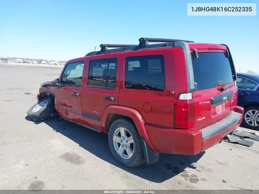 2006 Jeep Commander VIN: 1J8HG48K16C252335 Lot: 41978262