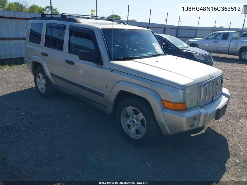 2006 Jeep Commander VIN: 1J8HG48N16C363512 Lot: 41991213